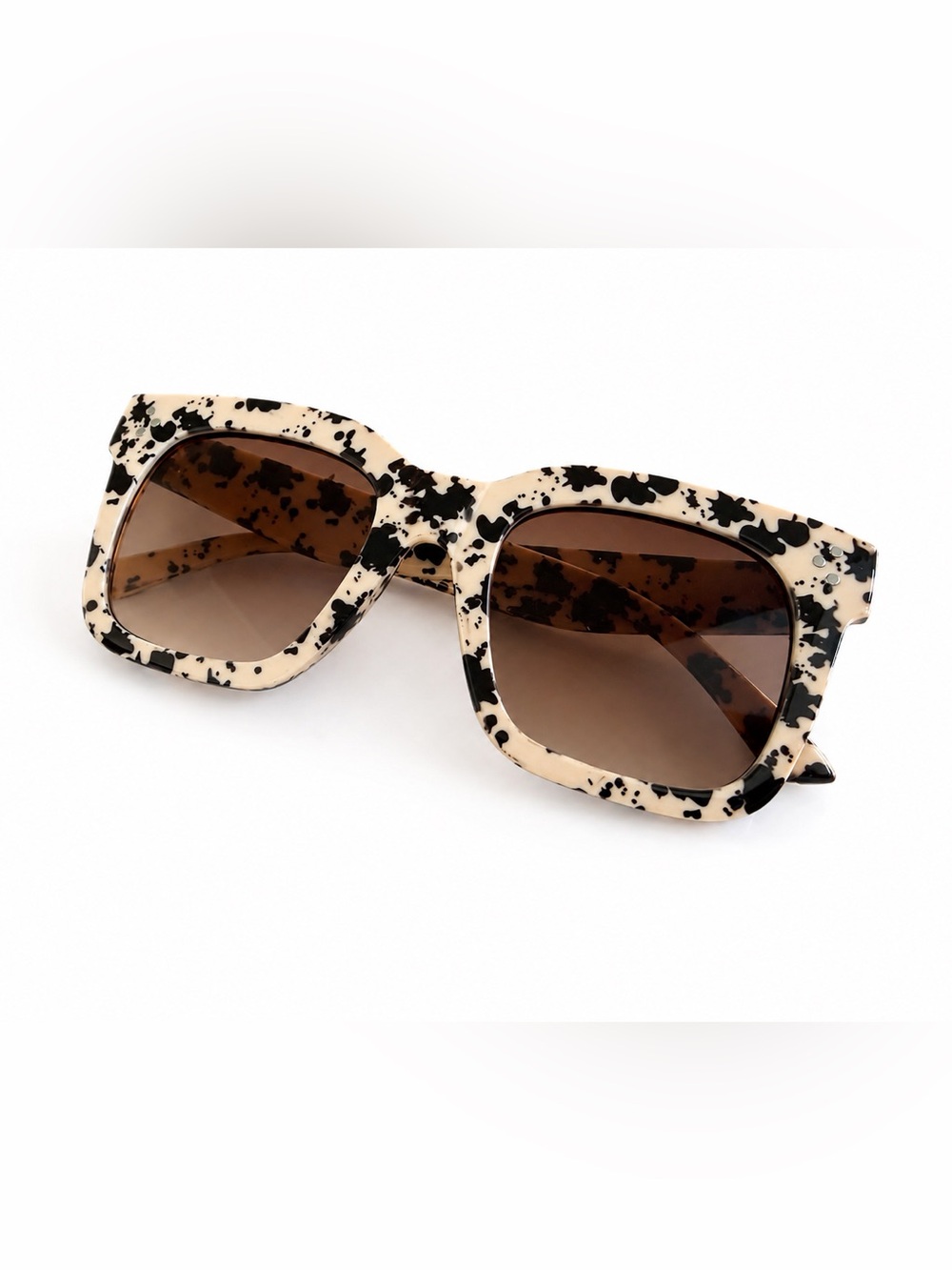 Beige and Black Speckled Cat-Eye Sunglasses